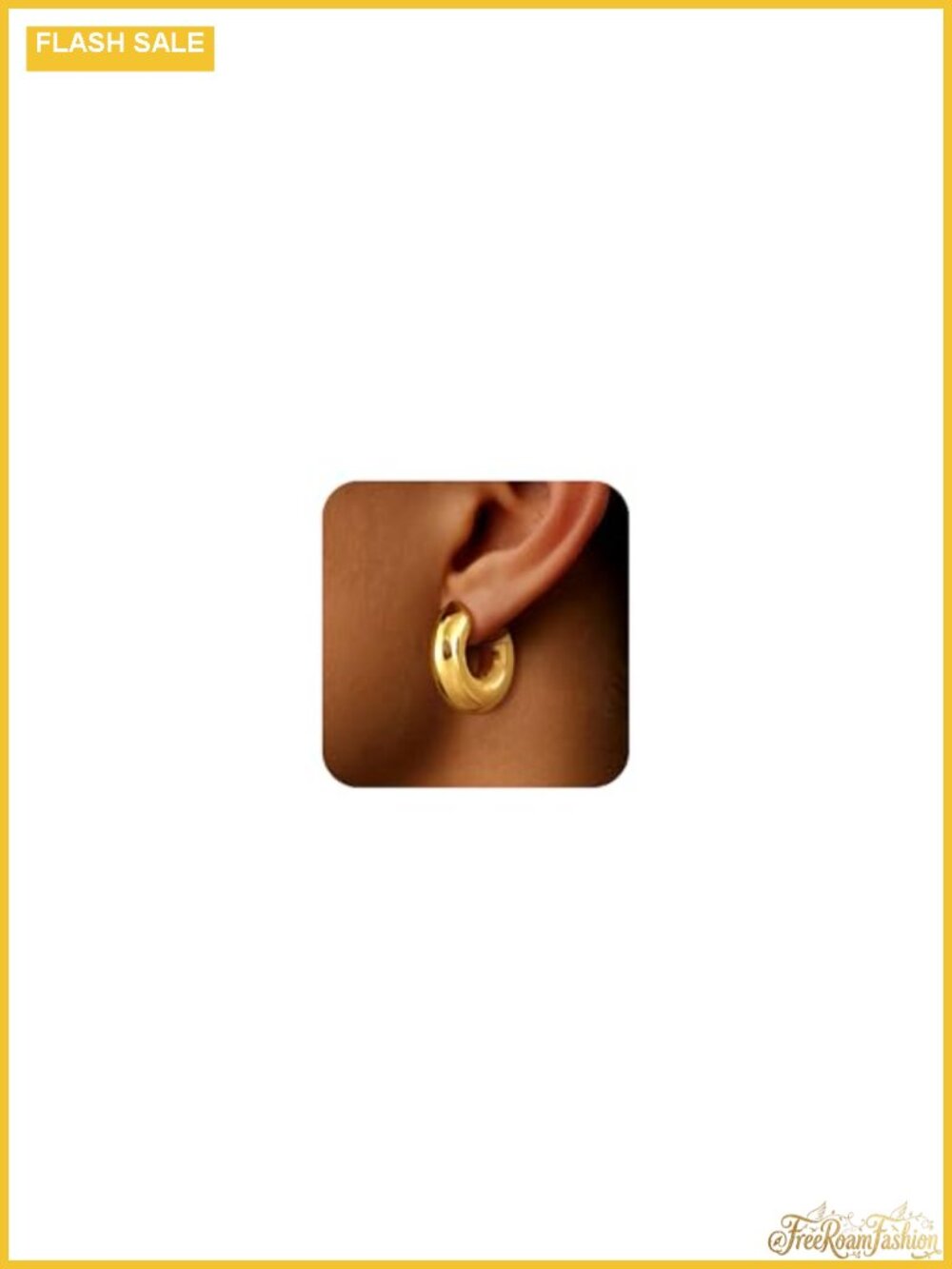 Chunky Gold Hoop Earrings for Women 14K Gold Plated Hypoallergenic Lightweight